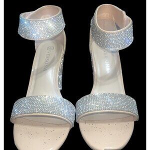 Rhinestone Versona High Heels, Size 8.